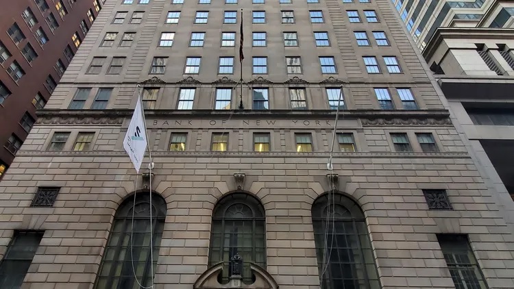 An immersive circus-like show might soon open in the lobby of this former bank on Wall Street